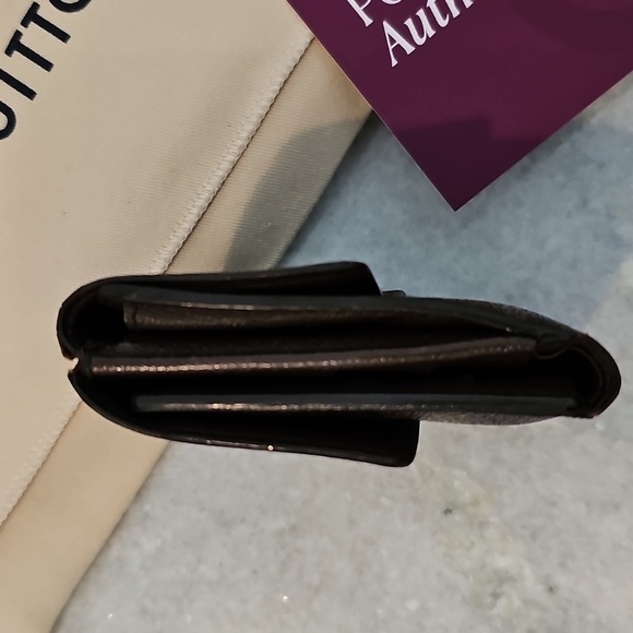 AUTHENTIC Louis Vuitton Damier Ebene Elise Trifold Compact Snap Wallet - Picture 5 of 14